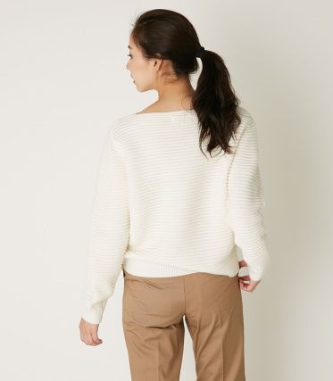 Boatneck box knit tops