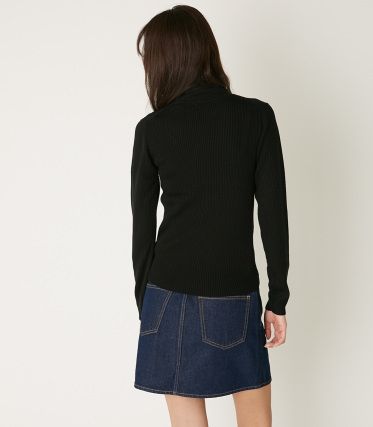 BASIC RIB KNIT TOPS BK