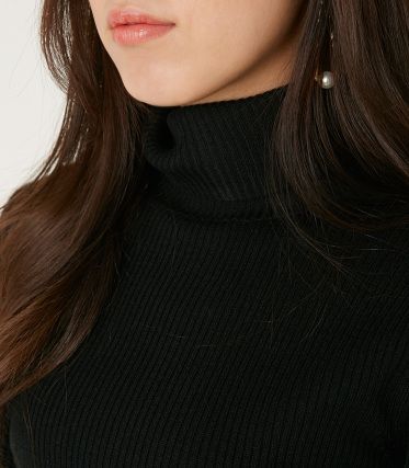 BASIC RIB KNIT TOPS BK