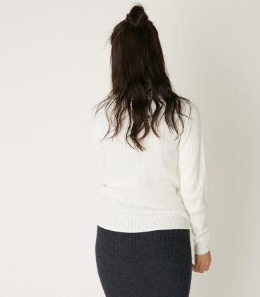 BASIC RIB KNIT TOPS WH