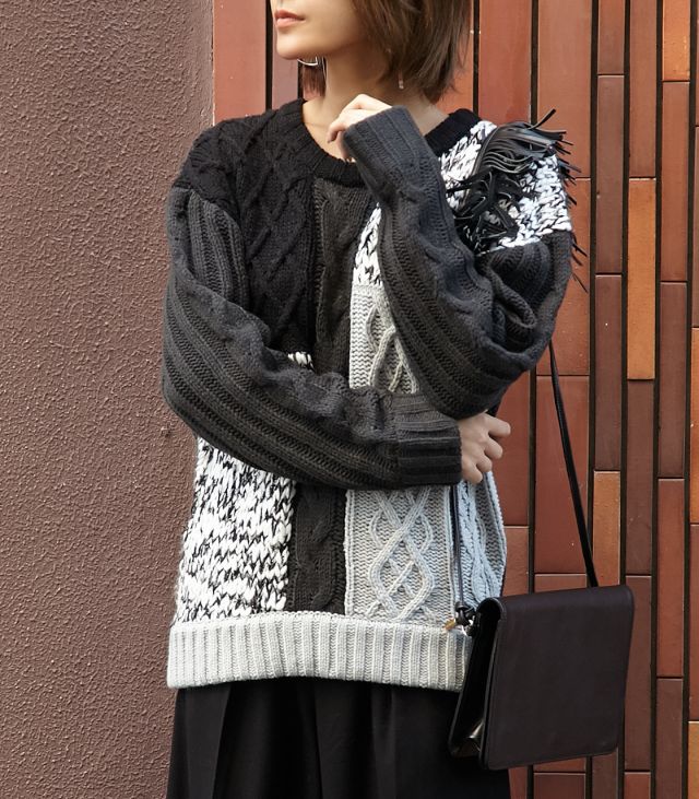 SLY MIX COLOR BLOCK CABLE LG TOPS