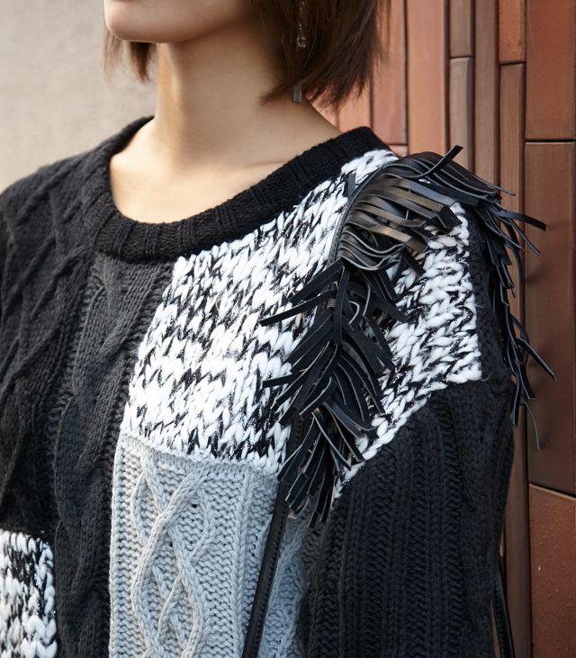 SLY MIX COLOR BLOCK CABLE LG TOPS