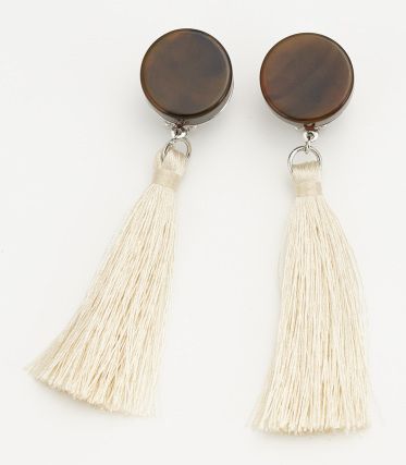 FRINGE MARBLE EARRING WH
