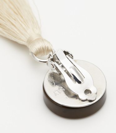 FRINGE MARBLE EARRING WH