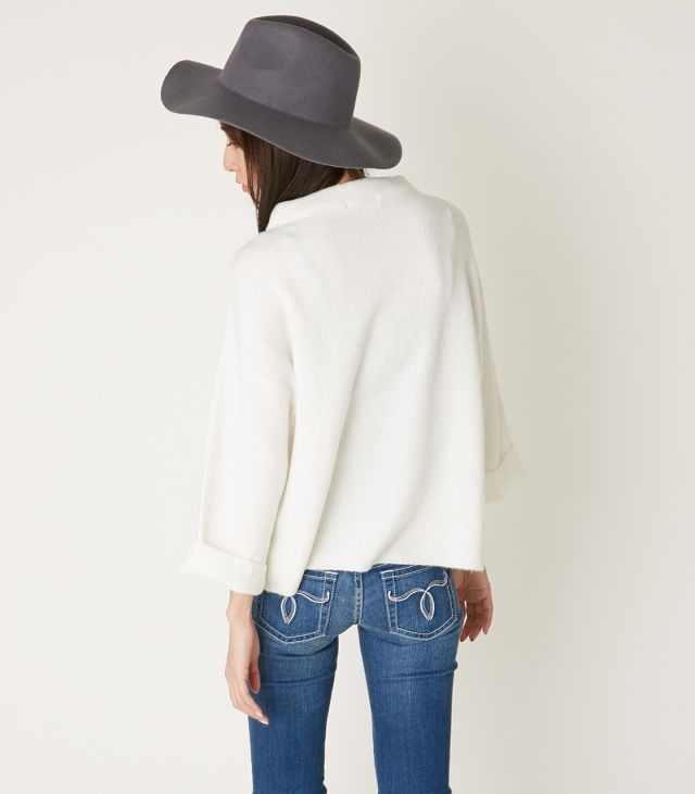 MOUSSY BOTTLE NECK LOOSE KNIT TOPS