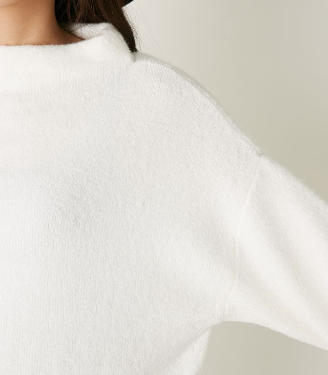 MOUSSY BOTTLE NECK LOOSE KNIT TOPS