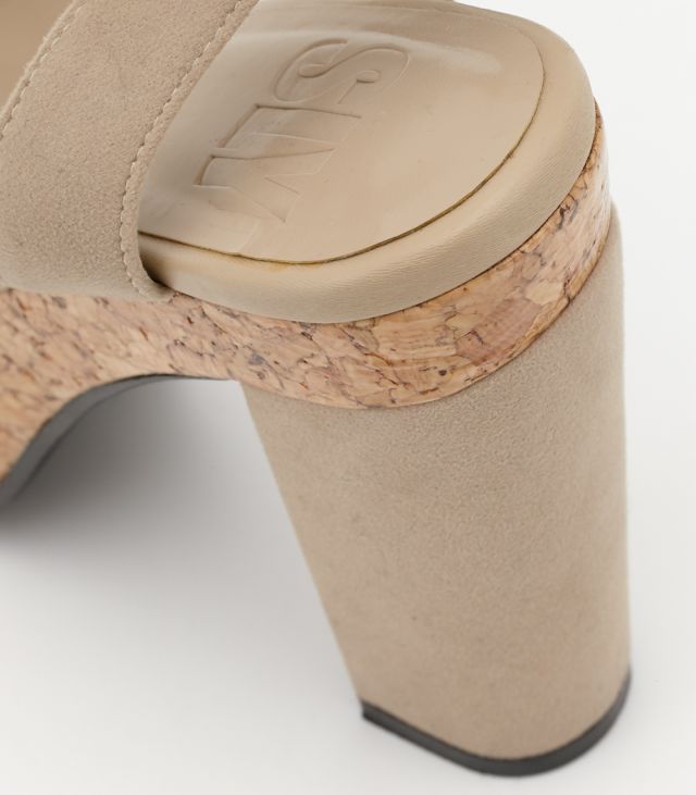 CORK HEEL SANDAL BEG