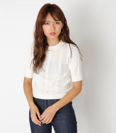 【SLY/スライ】LACE WORK HG 5分袖TOPS｜シェルター公式通販サイト｜SHEL'TTER WEB STORE