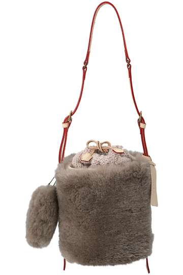 muku｜ムクの通販｜NATURAL ムートン×ニットバケツショルダーバッグ オーク｜ELLESHOP・(エル・ショップ)