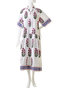 SZ Blockprints(エスゼット ブロックプリント)｜YUVA DRESS POPPY ハーフスリーブワンピース/ホワイト の通販｜ELLESHOP・(エル・ショップ)