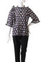 SZ Blockprints(エスゼット ブロックプリント)｜HARTLEY TOP SMALL PAISLEY ハーフスリーブ フリルシャツ/ネイビー の通販｜ELLESHOP・(エル・ショップ)