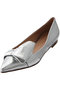 Gianvito Rossi(ジャンヴィト ロッシ)｜SAFIRA 05 メタリックフラットシューズ/シルバー の通販｜ELLESHOP・(エル・ショップ)