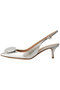 Gianvito Rossi(ジャンヴィト ロッシ)｜JAIPUR SLING 55 メタリックバックストラップパンプス/シルバー の通販｜ELLESHOP・(エル・ショップ)