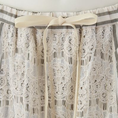ロングスカート[ストライプアイラッシュレース]