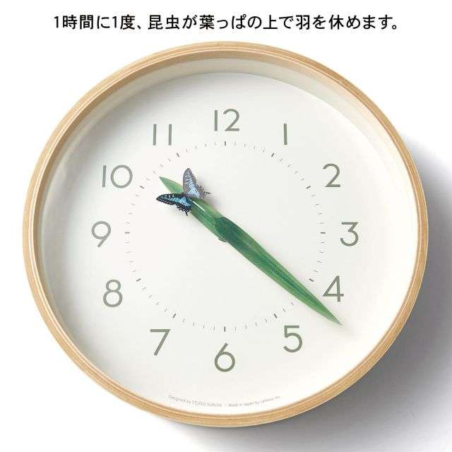 葉っぱと昆虫モチーフのとまり木の掛け時計(レムノス)｜通販のベルメゾンネット