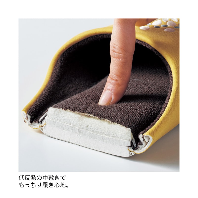 たっぷり刺繍の低反発ウレタン入りルームシューズ｜通販のベルメゾンネット