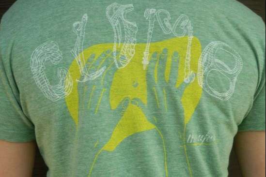 Rough-Tシャツ　ヘザーグリーン