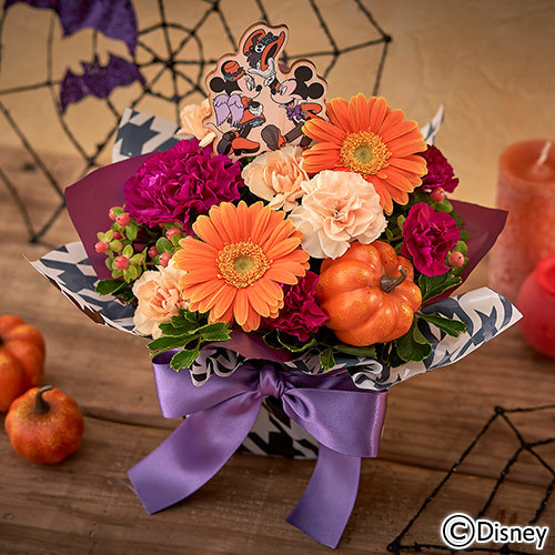 ディズニー アレンジメント「Spooky Halloween（ミッキー＆ミニー）」｜日比谷花壇｜フラワーギフト通販