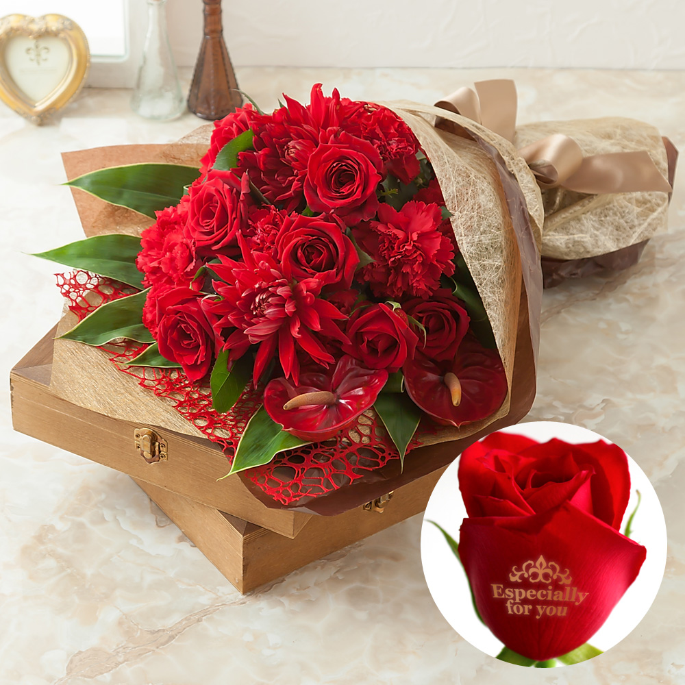 【イイハナ】花束「レター・ローズ“ Winter Rose”〜バラに気持ちを託して〜」│クリスマスの花プレゼント・ギフト