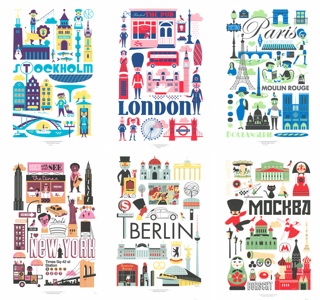 インゲラ・アリアニウス ポスター （500×700mm／Fly To Stockholm）/OMM-design/北欧デザイン ※フレームなし