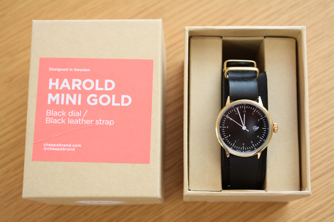 CHEAPO チーポ/HAROLD mini GOLD(レザーベルト/black）14228EE/watch 腕時計