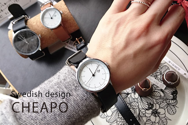 CHEAPO チーポ/ HAROLD mini BLACK(レザーベルト/black）14228BB/watch 腕時計