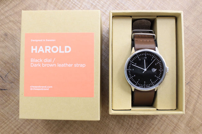CHEAPO チーポ/ HAROLD BLACK(レザーベルト/black）14224AA/watch 腕時計