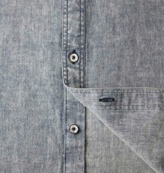 INDIGO BAND COLLAR SHIRT