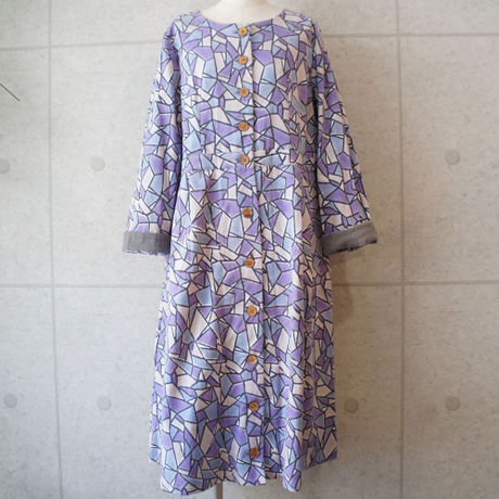 mirror柄前開きロングシャツワンピース | kapuwa