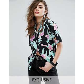 ASOS：エイソス Motel Hawaiian Style Shirt In Floral Print