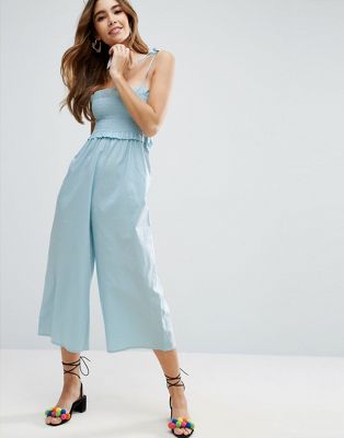 ASOS | ASOS Jumpsuit in Cotton with Shirred Bodice