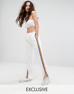 Reclaimed Vintage | Reclaimed Vintage Inspired Wide Leg Pants With Rainbow Stripe