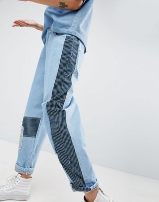 ASOS White | ASOS WHITE Patchwork Jeans In Multi Tonal Wash