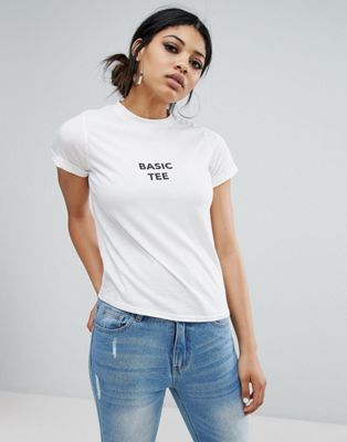 Daisy Street | Daisy Street Crew Neck T-Shirt With Basic Tee Print