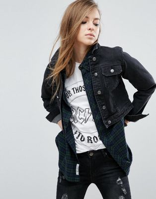 ASOS | ASOS Denim Shrunken Jacket in Washed Black