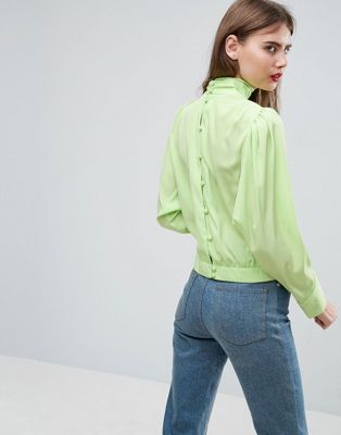 ASOS | ASOS Long Sleeve Blouse with Button Back