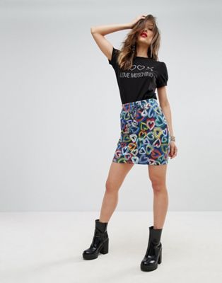 Love Moschino | Love Moschino Chalk Heart Skirt