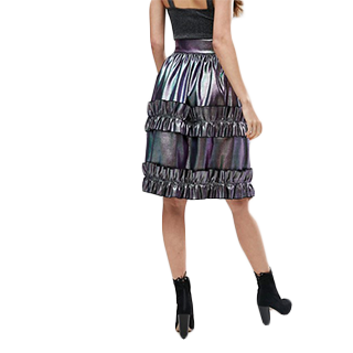 ASOS | ASOS Prom Skirt with Ruffle Detail in Metallic Jacquard