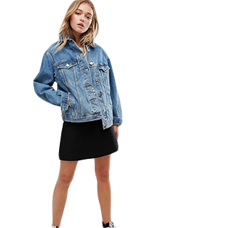 ASOS | ASOS Denim Girlfriendd Jacket in Mid Wash Blue