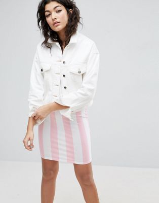 ASOS | ASOS Denim Cropped Boxy Jacket in White