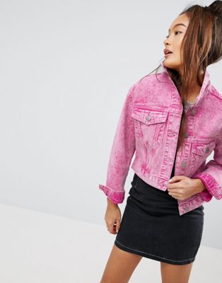 ASOS | ASOS Denim Jacket in Washed Pink