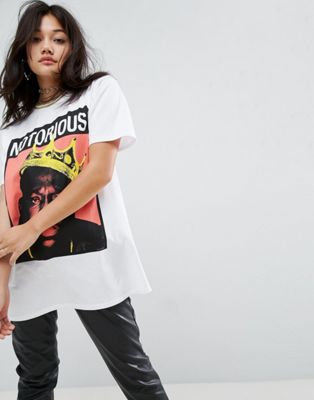 ASOS | ASOS T-Shirt in Super Oversized Fit with Notorious BIG Print and Tipping