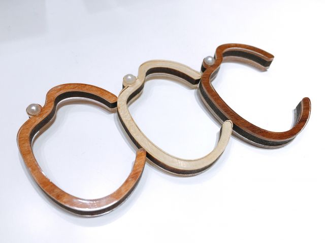 お米バングル一粒パール (球体パール)-胡桃-