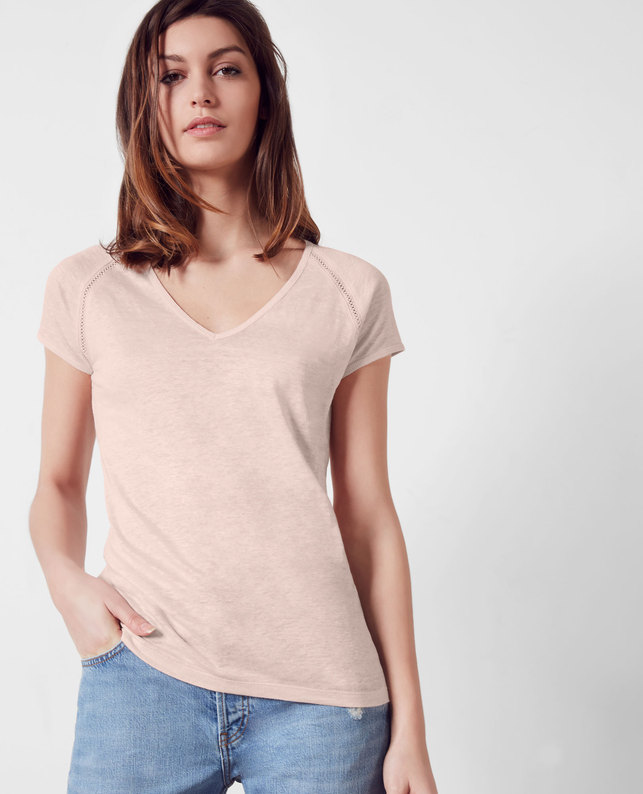 リネンVネックTシャツ｜フランスのファッション通販【コントワー・デ・コトニエ公式通販サイト】