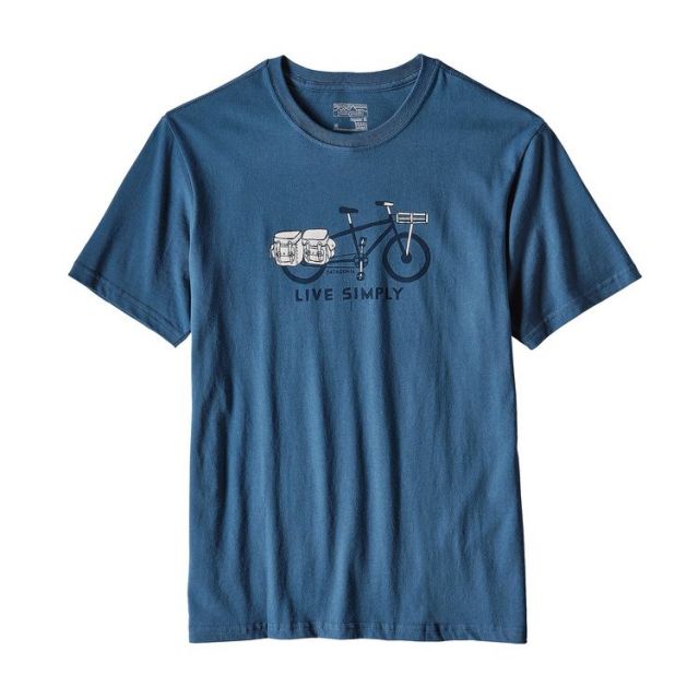 メンズ・リブ・シンプリー・カーゴ・バイク・コットン・Tシャツ