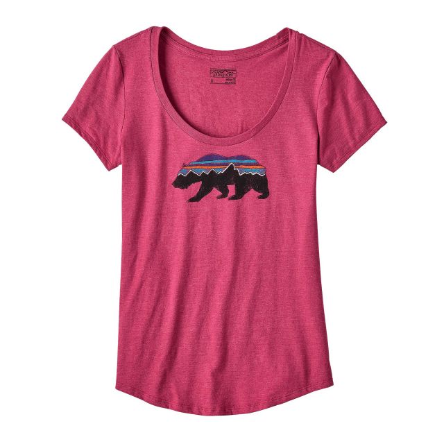 ウィメンズ・フィッツロイ・ベア・コットン／ポリ・スクープ・Tシャツ