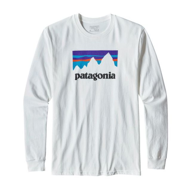 メンズ・ロングスリーブ・ショップ・ステッカー・コットン・Tシャツ