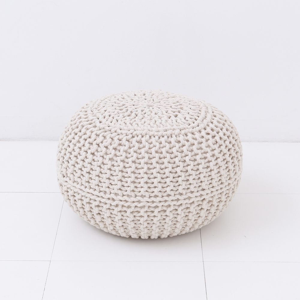 【即納可能】ニットプフL 50cm （クッション / オットマン) / ナチュラル ｜【SEMPRE.JP】公式通販 家具・雑貨・インテリアショップのセンプレ