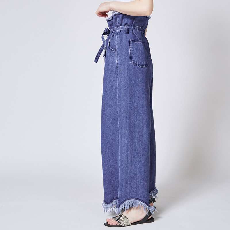 MINELAL | ONLINE ノンストレッチデニムワイドパンツ