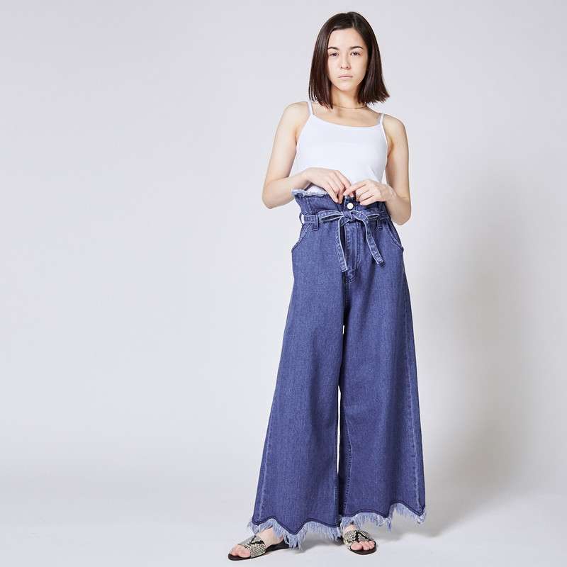 MINELAL | ONLINE ノンストレッチデニムワイドパンツ